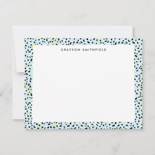 Citron Aqua Snow Leopard Print Personal Stationery Kaart (Voorkant)