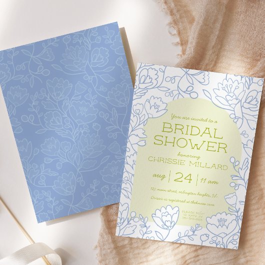 Citron Bloom Bruids Douche Uitnodiging