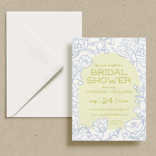 Citron Bloom Bruids Douche Uitnodiging