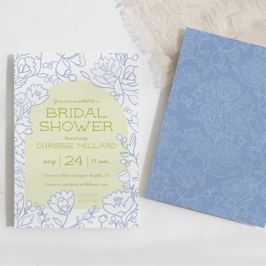 Citron Bloom Bruids Douche Uitnodiging