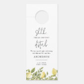 CITRON Citroen bruiloft niet storen welkomstbrief Deurhanger (Voorkant)