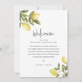 CITRON Citroen Bruiloft Welkomstbrief & Routebesch Kaart (Voorkant)