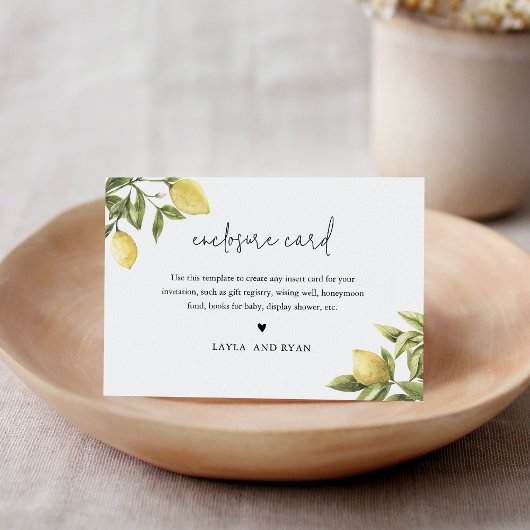 CITRON Citrus Behuizing Invoegen Kaart 5 "x3.5"