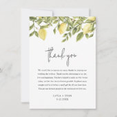 CITRON Citrus Bruiloft Dank u kaart (Voorkant)