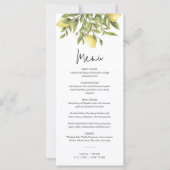 CITRON Citrus Bruiloft Diner Menu (Voorkant)