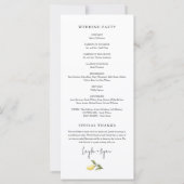 CITRON Citrus bruiloft programma (Achterkant)