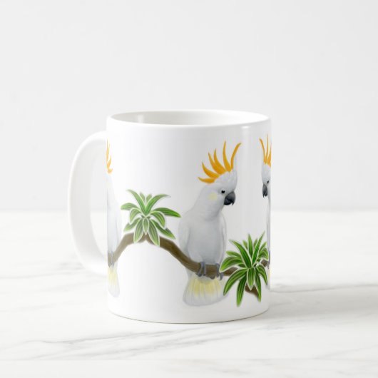 Citron Crested Cockato-Mok Koffiemok (Voorkant links)