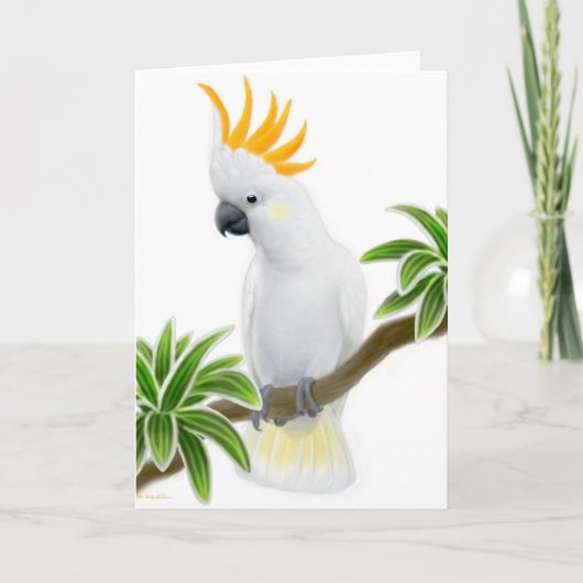 Citron Crested Cockatoo Greeting Card Kaart (Voorkant)