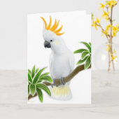 Citron Crested Cockatoo Greeting Card Kaart (Gele Bloem)