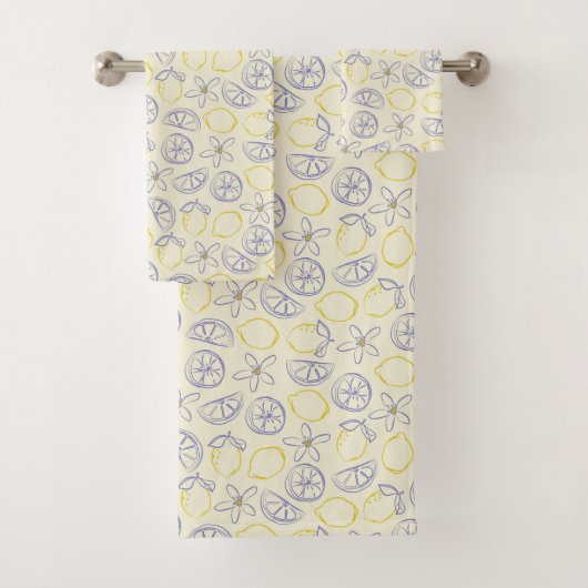 Citron Doodle Patroon Badhanddoek Set Bad Handdoek (Insitu)