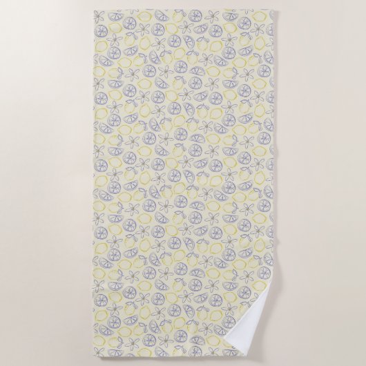 Citron Doodle Pattern Strandlaken (Voorkant)