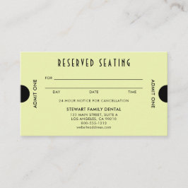 Citron Geel Art Deco Gereserveerde Zitplaatsen Tan Afsprakenkaartje