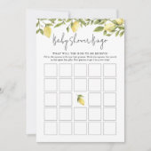 CITRON Lemon Baby shower Bingo Kaart (Voorkant)