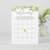 CITRON Lemon Baby shower Bingo Kaart (Staand voorkant)