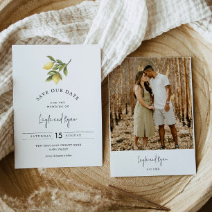 CITRON Lemon Bewaar de datum Fotokaart Kaart