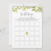 CITRON Lemon Bridal Bingo Kaart (Voorkant)