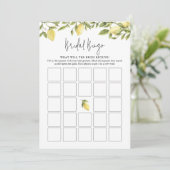 CITRON Lemon Bridal Bingo Kaart (Staand voorkant)