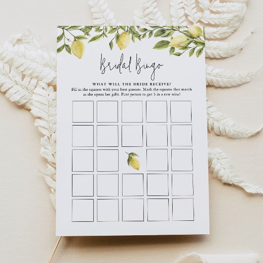 CITRON Lemon Bridal Bingo Kaart