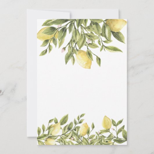 CITRON Lemon Bridal Shower Uitnodiging (Achterkant)