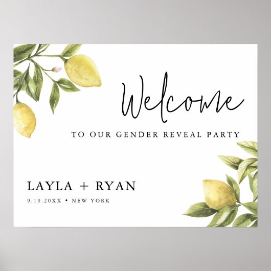 CITRON Lemon Geslacht onthullen Welkom 18x24 Poster (Voorkant)
