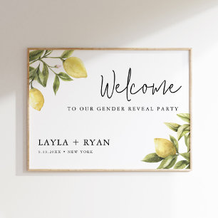 CITRON Lemon Geslacht onthullen Welkom 18x24 Poster