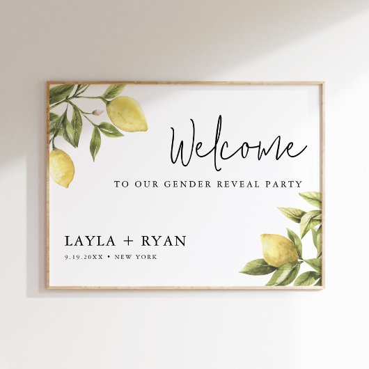 CITRON Lemon Geslacht onthullen Welkom 18x24 Poster