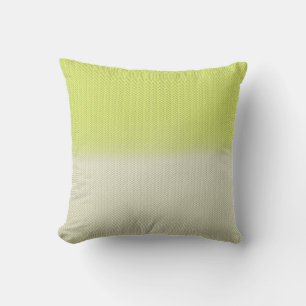 Citron Lime Green Dusty Cream Digital Herringbone Buitenkussen