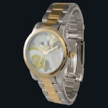 Citron Mist Horloge<br><div class="desc">Citron Mist III van June Erica Vess. De schoppen van geel en grijs aan creëer een abstract ontwerp.</div>