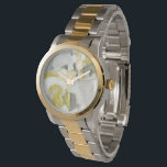 Citron Mist Horloge<br><div class="desc">Citron Mist III van June Erica Vess. De schoppen van geel en grijs aan creëer een abstract ontwerp.</div>