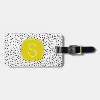 Citron Monogram Zwart-Wit Dalmatische Vlekken Bagagelabel