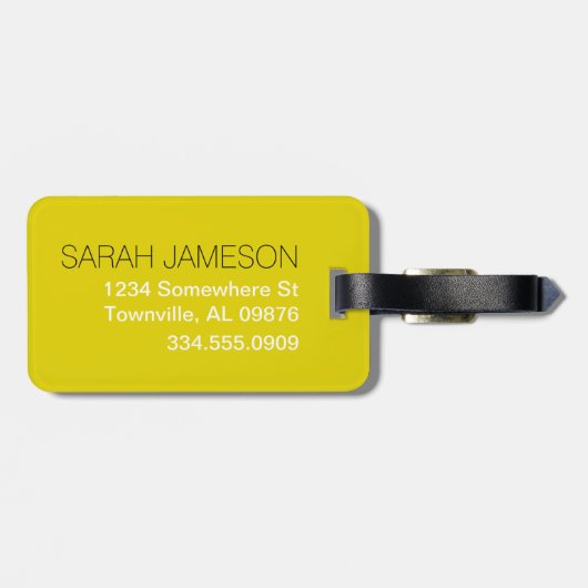 Citron Monogram Zwart-Wit Dalmatische Vlekken Bagagelabel (Achterkant horizontaal)