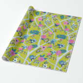 Citron Peony Branch Cadeaupapier (Uitgerold)