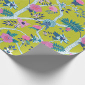 Citron Peony Branch Cadeaupapier (Hoek)