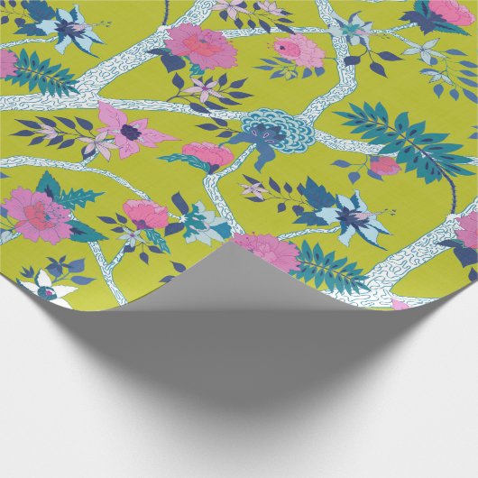 Citron Peony Branch Cadeaupapier (Hoek)