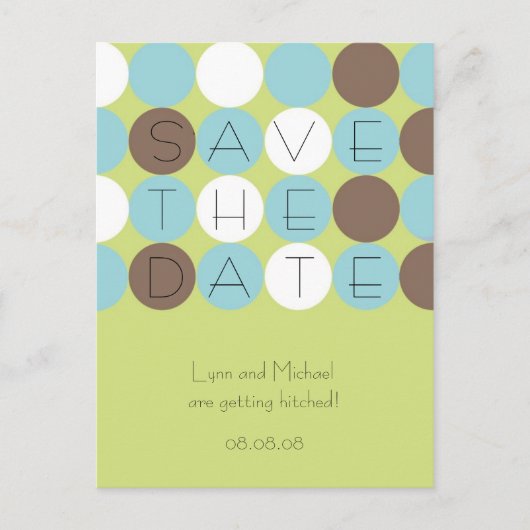 Citron Stippen Save the Date Briefkaart () (Voorkant)