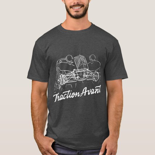 Citron Traction Avant script embleem en subtiele k T-shirt (Voorkant)