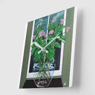Citronella Dromen Schilderij van Alfred Fox Squar Vierkante Klok