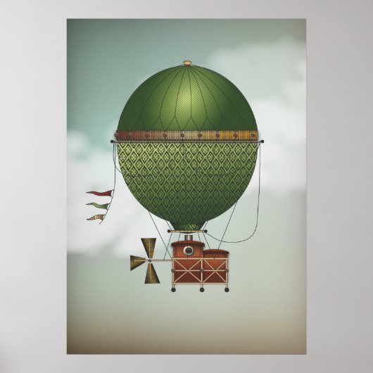 Citronnier Stormy Skies Airship | Steampunkreizen Poster (Voorkant)
