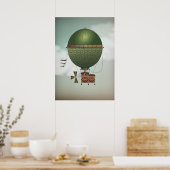 Citronnier Stormy Skies Airship | Steampunkreizen Poster (Keuken)