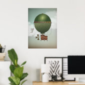 Citronnier Stormy Skies Airship | Steampunkreizen Poster (Thuiskantoor)