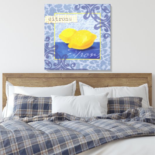 Citrons/Lemons Wall Decor Canvas Afdruk (Insitu (Slaapkamer))