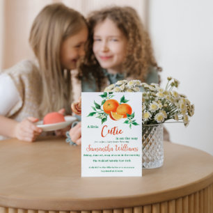Citrus A Little Cutie is onderweg Baby shower Kaart