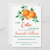 Citrus A Little Cutie is onderweg Baby shower Kaart (Voorkant)