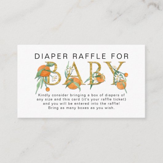 Citrus a Little Cutie Waterverf Diaper Raffle Enc Informatiekaartje (Voorkant)