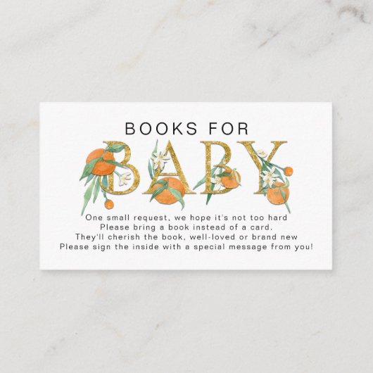 Citrus A Little Cutie Waterverf Sinaasappels Showe Informatiekaartje (Achterkant)