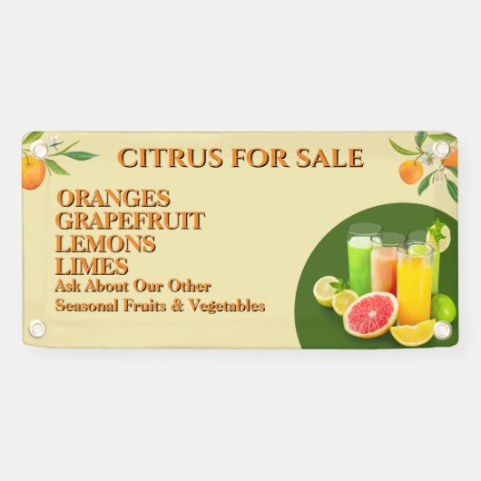 Citrus aanpassen voor kleinhandelsfruitstandaard spandoek (Horizontaal)