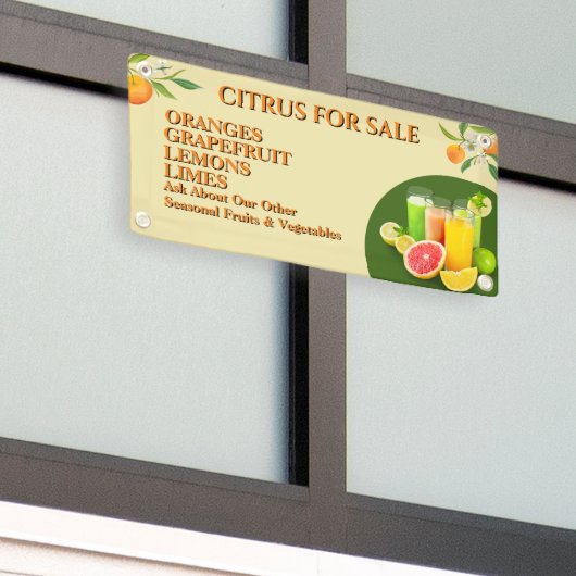 Citrus aanpassen voor kleinhandelsfruitstandaard spandoek (Buitenkant Gebouw)