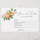 Citrus - advies en wensen bruidsfeest briefpapier (Voorkant)