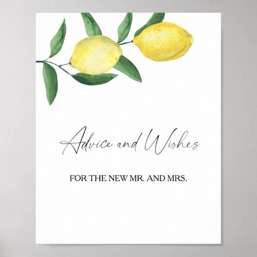 Citrus - Advies en Wensen voor Huwelijkscadeau Pos Poster (Voorkant)