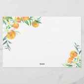 Citrus - advies en wensen vrijgezellenfeest briefpapier (Achterkant)